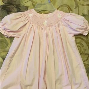 Pink smocked bunny dress